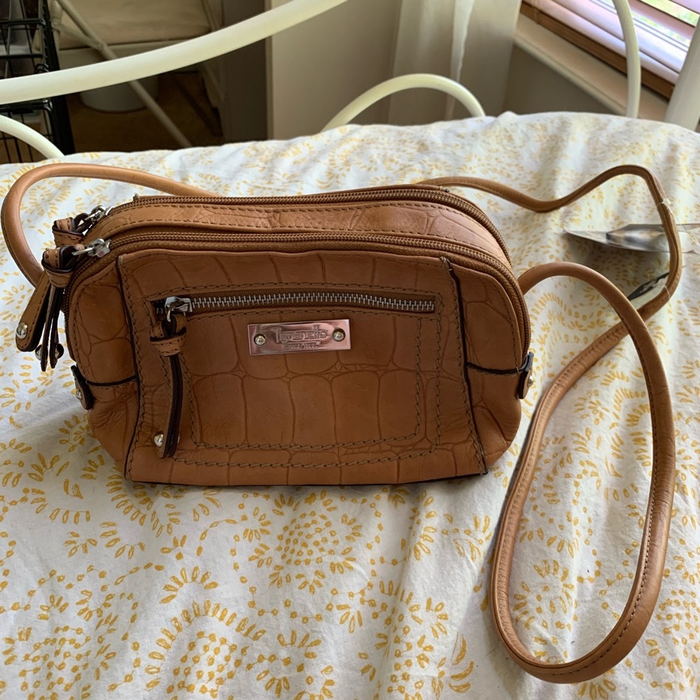 NWT Brown Leather Tignanello Crossbody Purse